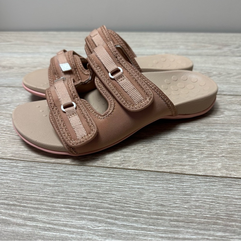 Vionic Sarah Macaroon Pink Hook & Loop Strap Casual Comfort Slide Sandal Sz 7.5 - Picture 4 of 10